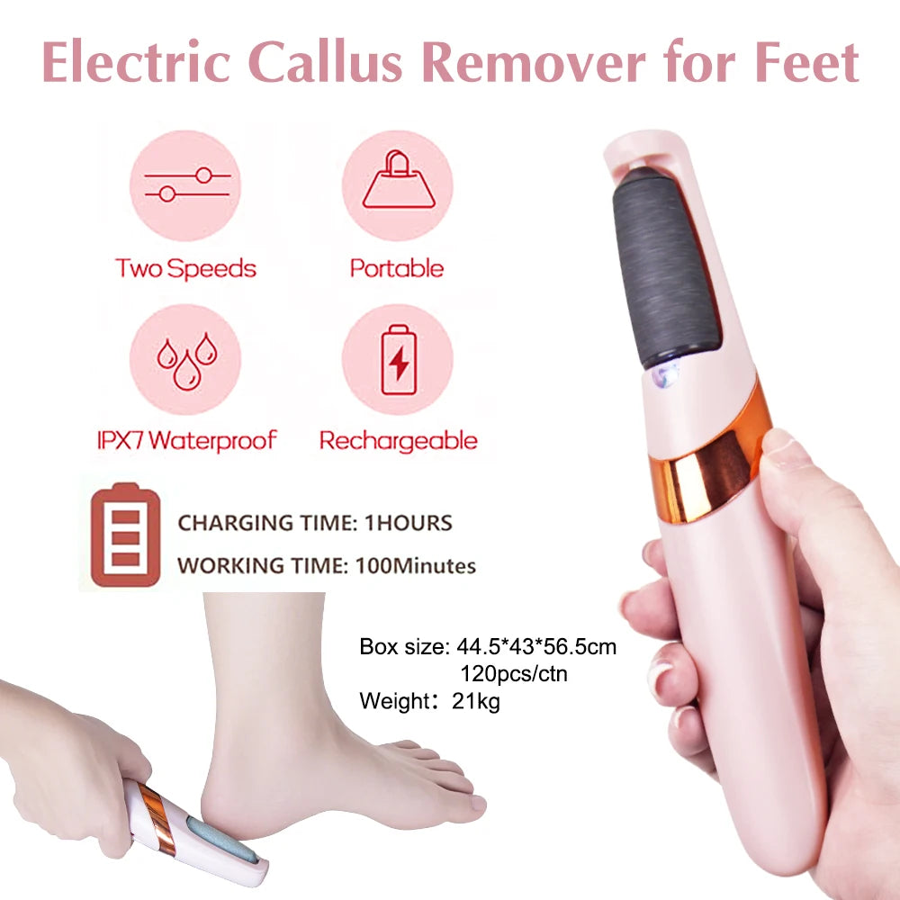 Electric Callus Remover Foot Care Tools Wet & Dry Foot File for Dead Skin Rechargeable Professional Pedicure Tool