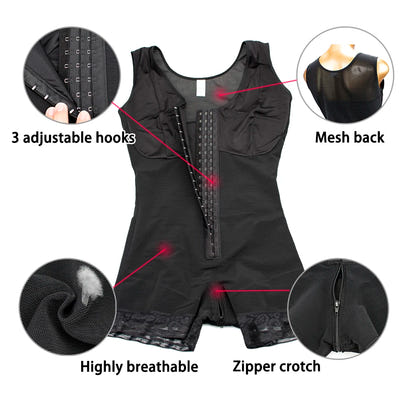 Trending Products Mesh Back Compression Slimming Bodysuits Full Body Shapewear Butt Lifter Fajas Colombian Girdle Body Shaper