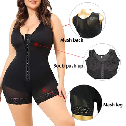Trending Products Mesh Back Compression Slimming Bodysuits Full Body Shapewear Butt Lifter Fajas Colombian Girdle Body Shaper